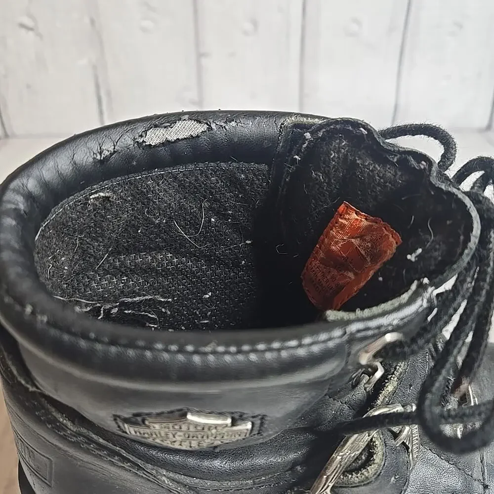 Harley Davidson Faded Glory Boots Women's Size 8.5 Black Leather Buckle 81024 - Picture 6 of 14